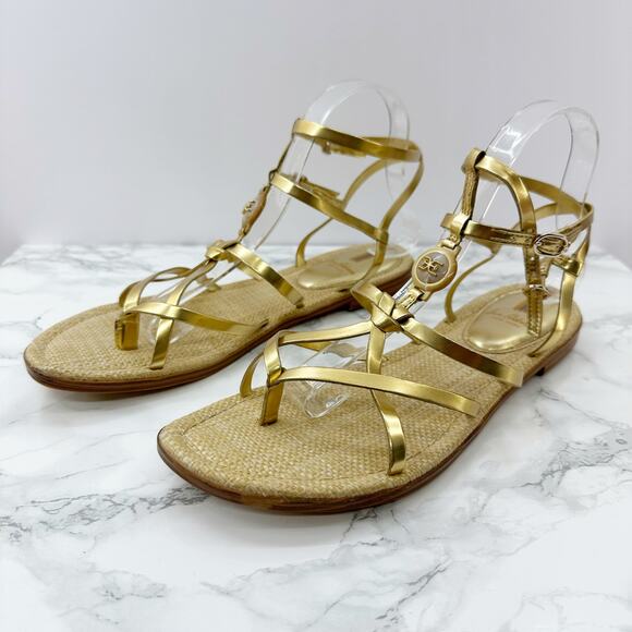 Sam Edelman 10.5 Gwen Gold Gladiator Sandal - Picture 2 of 9